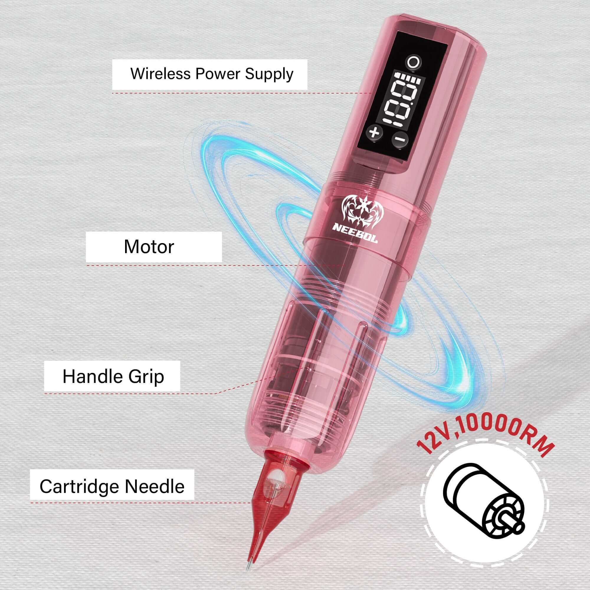 Tattoo Kit - Neebol PX01 Wireless Tattoo Machine Starter Kit with Stencil Gel
