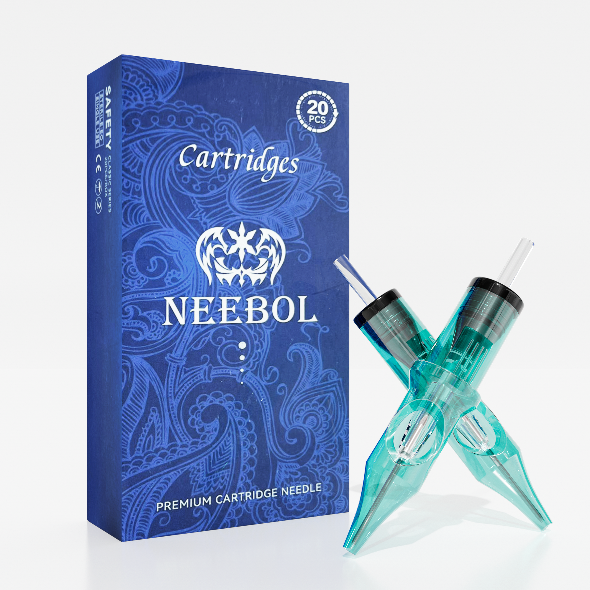 Agujas de cartucho de tatuaje de 20 piezas, revestimiento redondo + Magnum redondo, compatibilidad universal