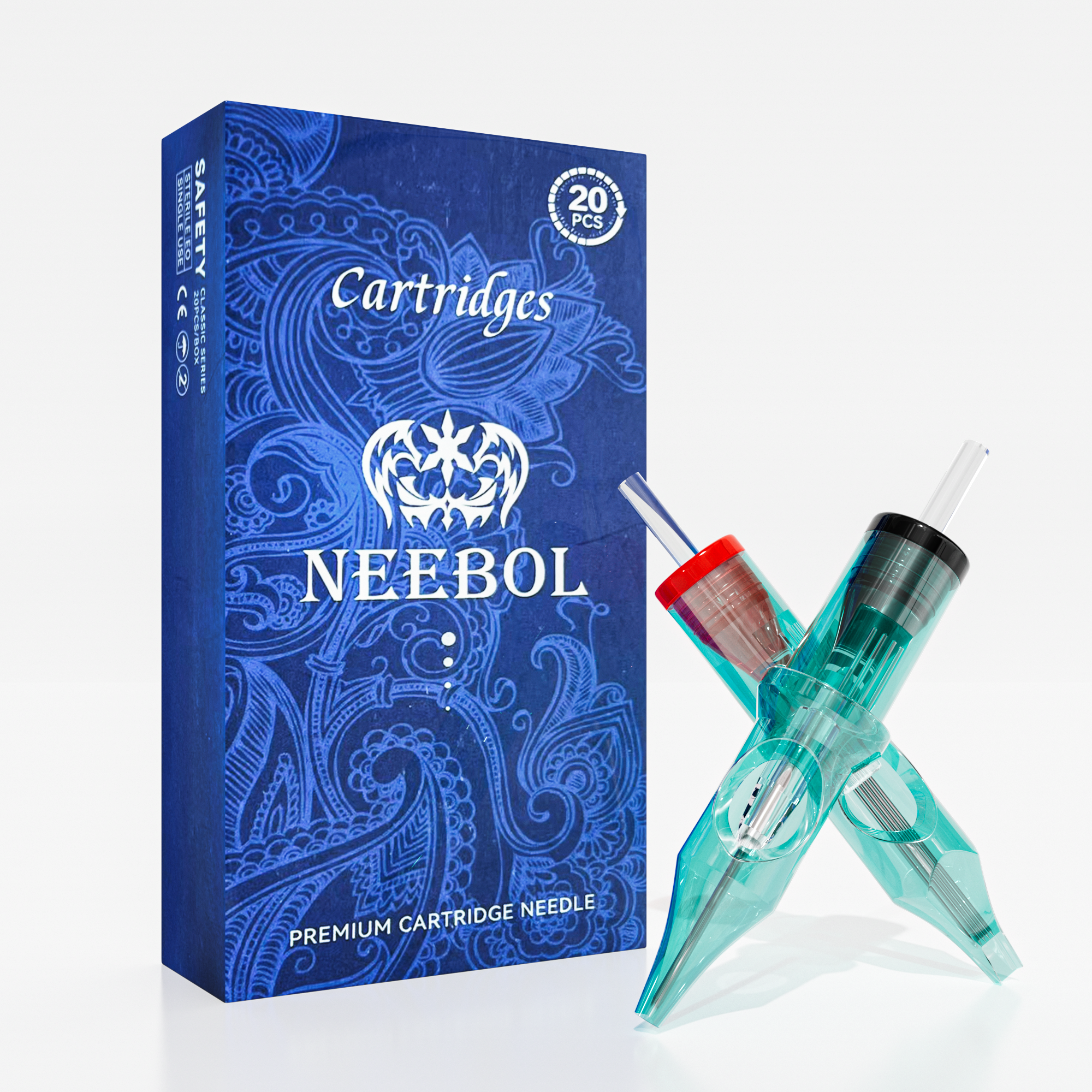 Agujas de cartucho de tatuaje de 20 piezas, revestimiento redondo + Magnum redondo, compatibilidad universal