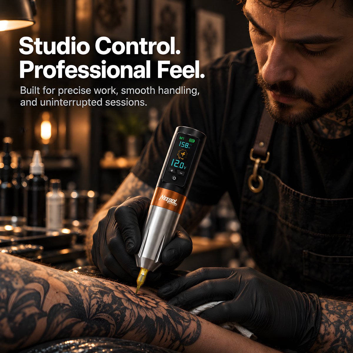 Tattoo Kit - Neebol ET71 Wireless Tattoo Machine Kit with Dual Batteries