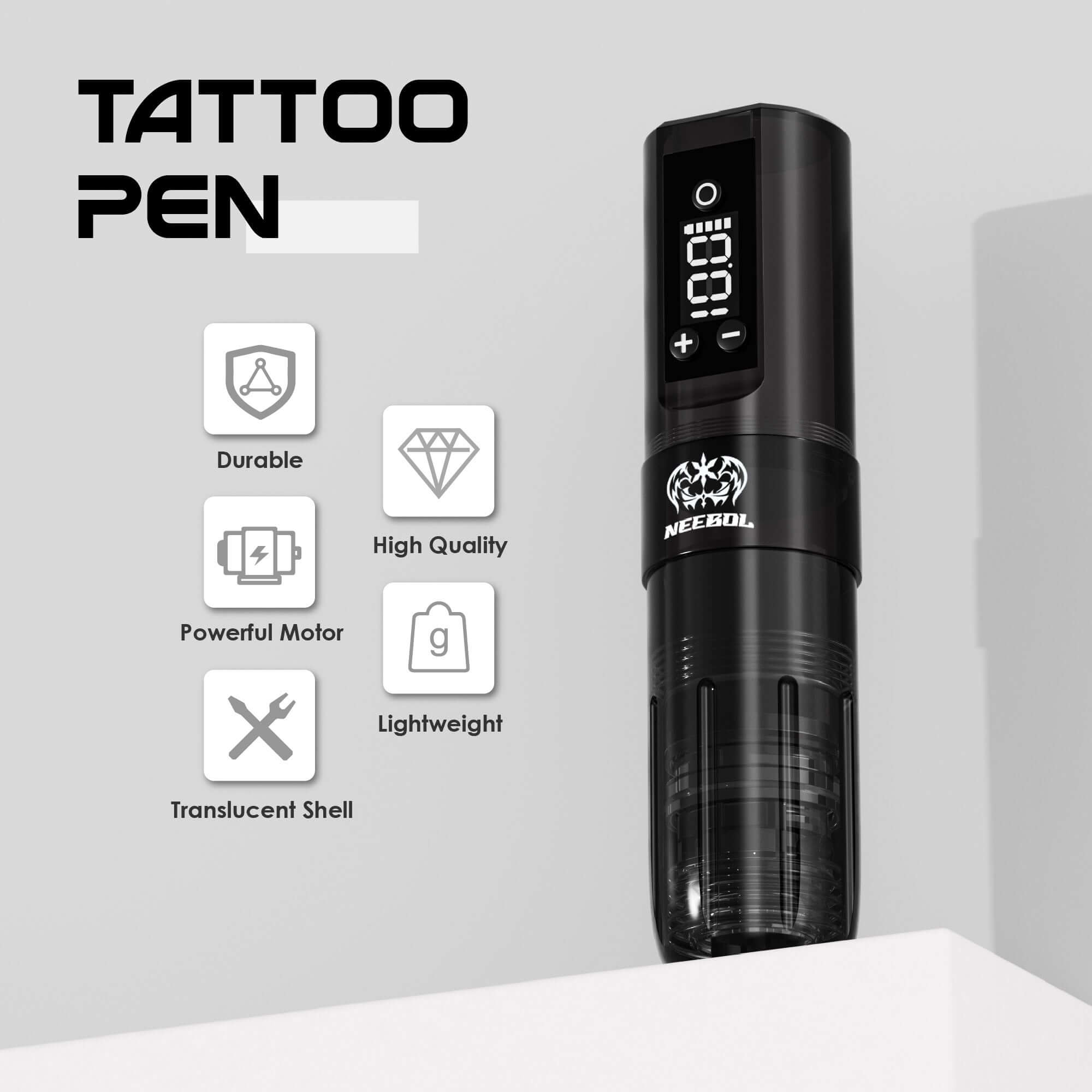 Tattoo Kit - Neebol PX01 Wireless Tattoo Machine Starter Kit with Stencil Gel