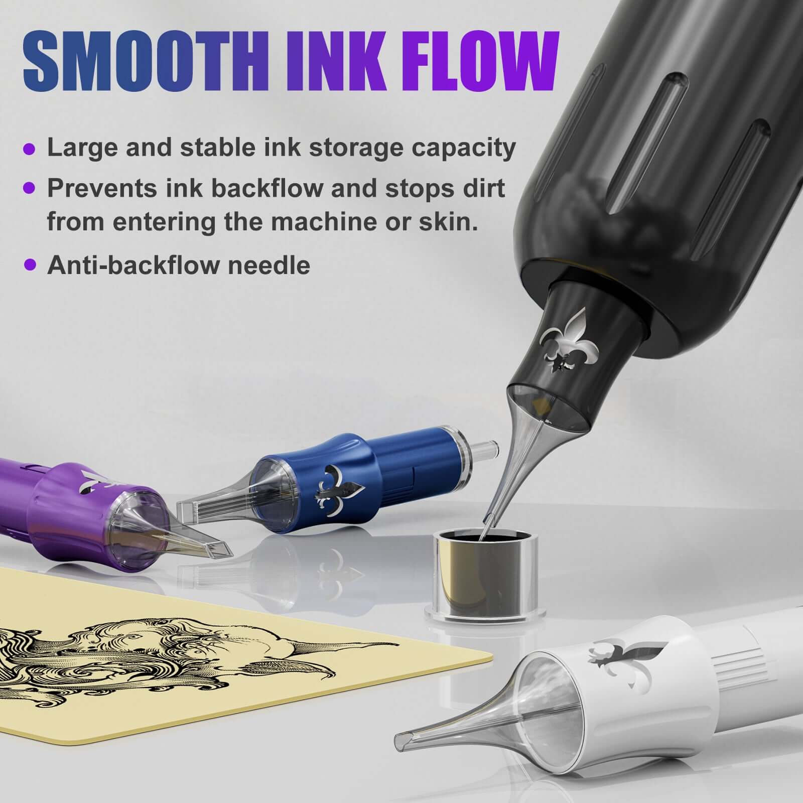 Neebol Tattoo Needles Cartridges - 0.3/0.35MM Round Liner | IRIS