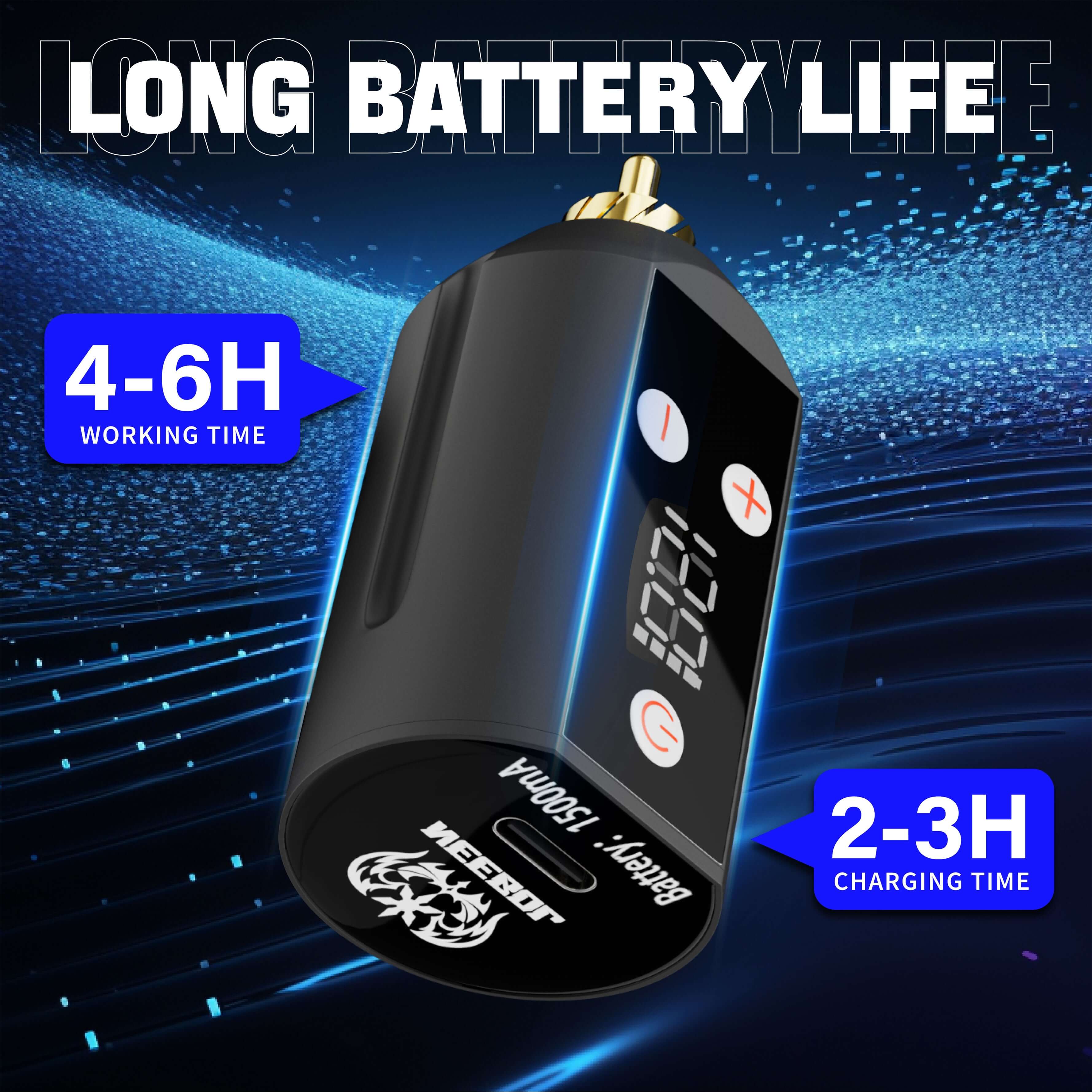 WX67 Wireless Tattoo Battery Power Supply, RCA - Neebol