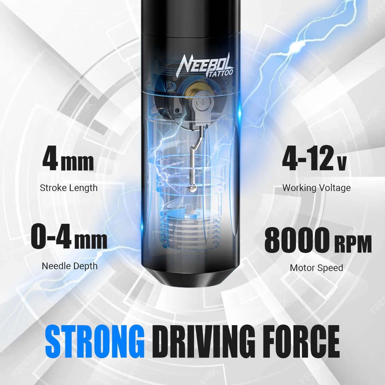 Neebol Wireless Tattoo Pen Machine 4MM Storke | F5