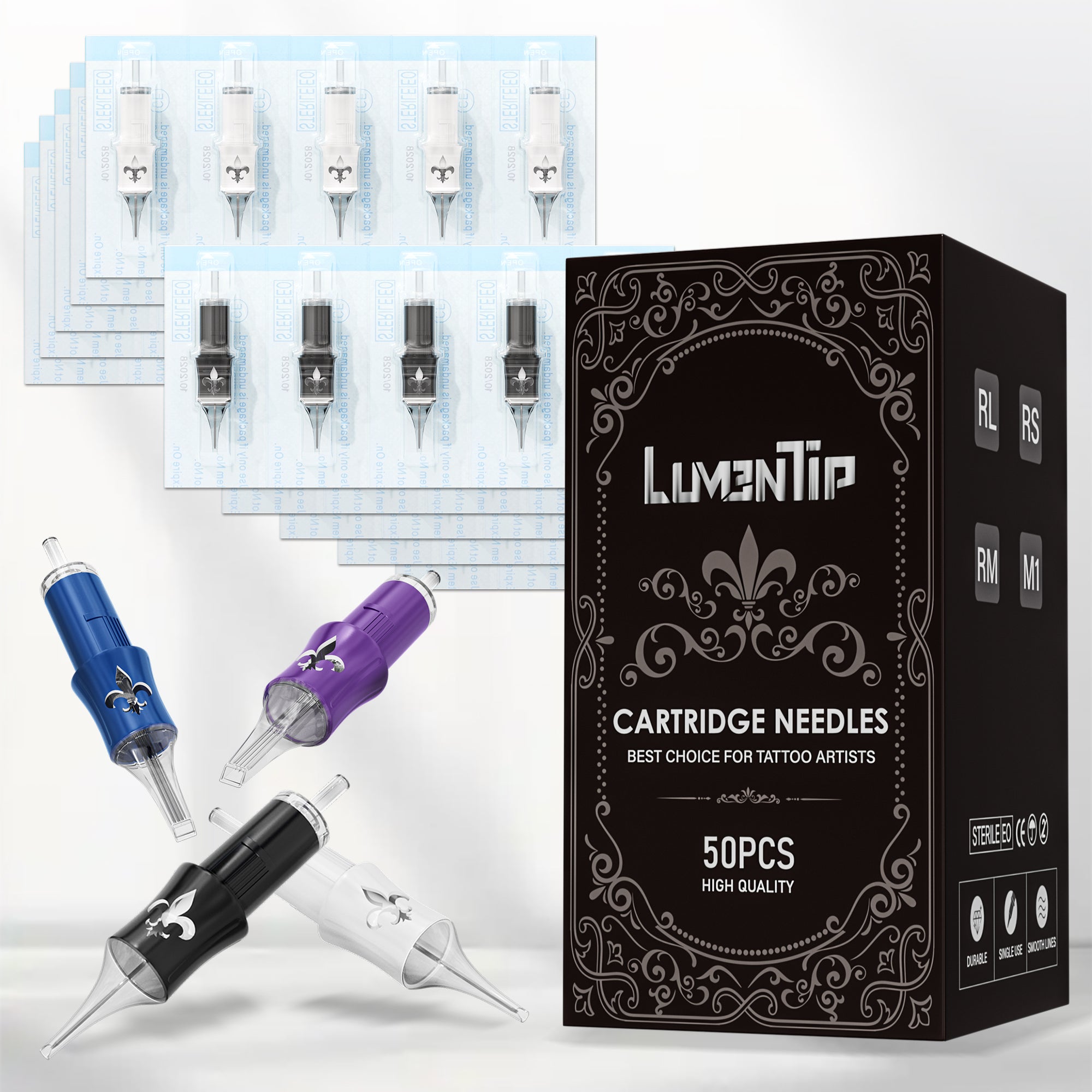 Neebol Tattoo Needle Cartridges - 0.3/0.35MM Round Liner | IRIS