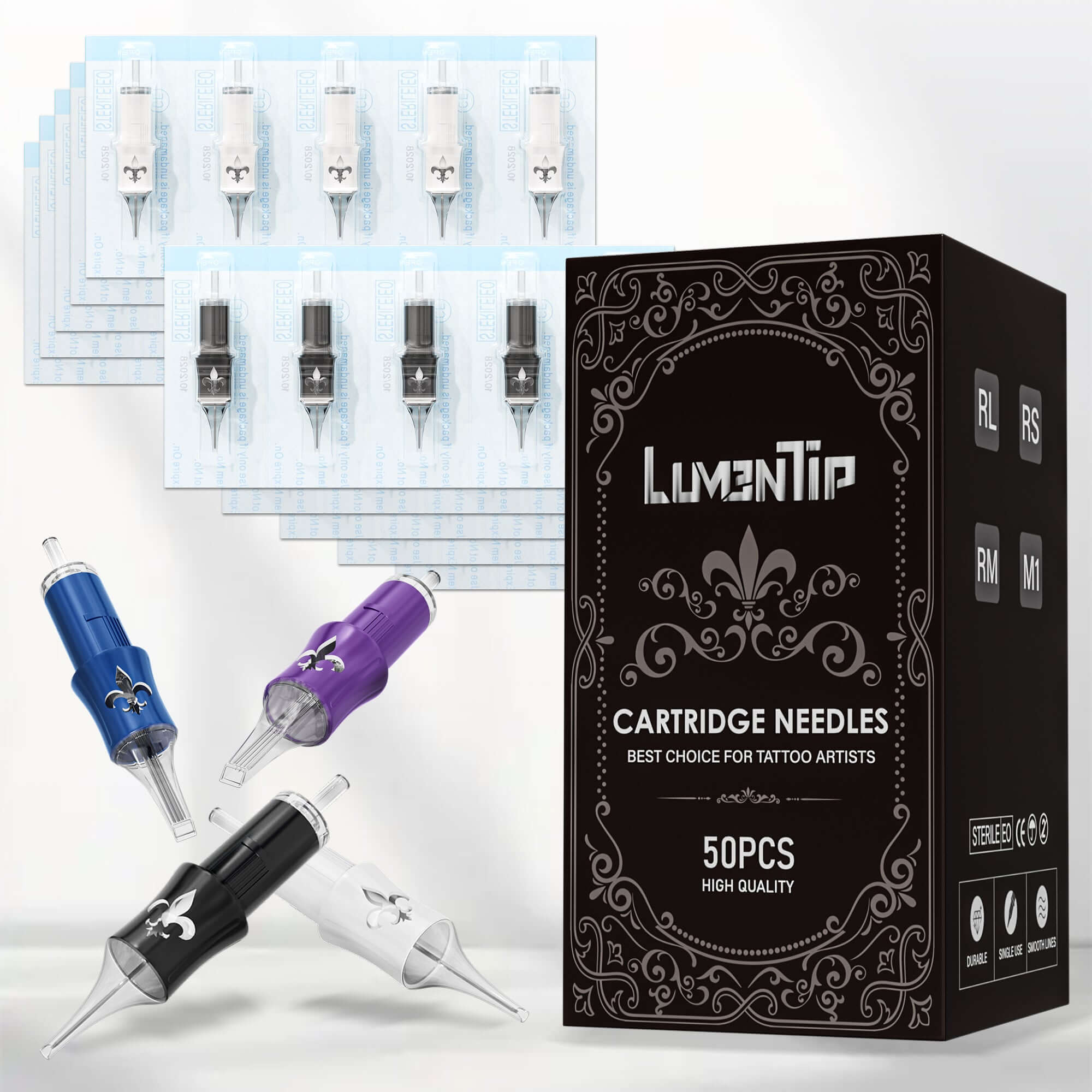 Neebol Tattoo Needles Cartridges - 0.3/0.35MM Round Liner | IRIS