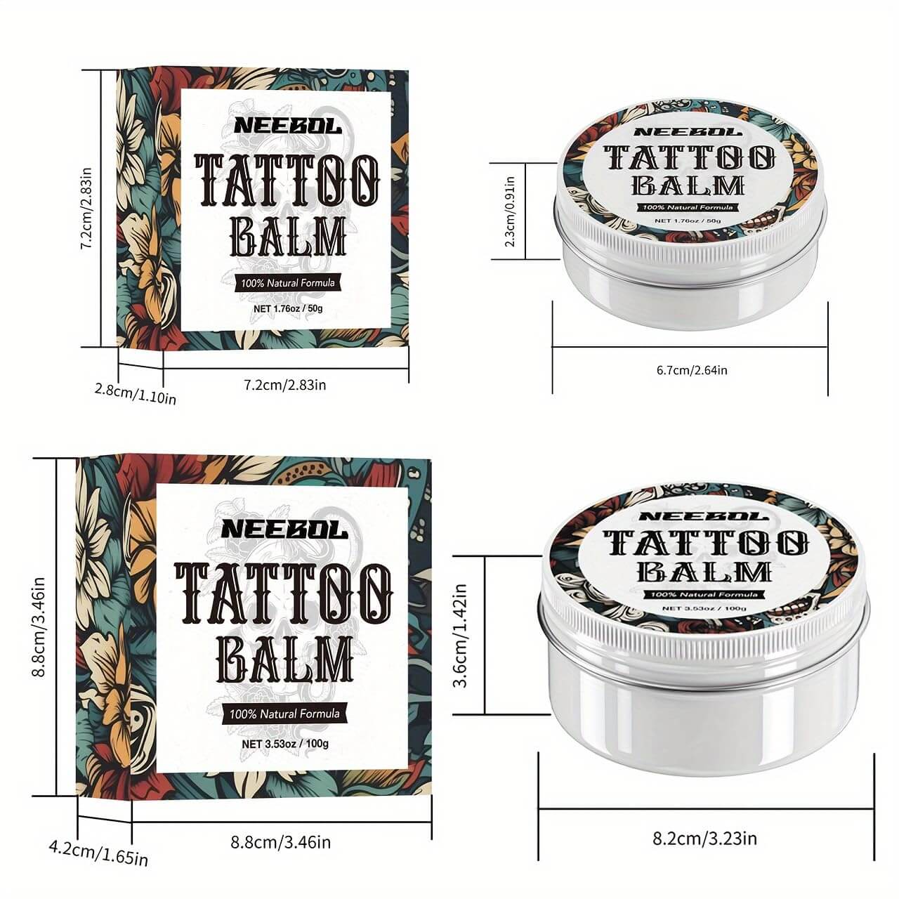 Neebol Tattoo Balm & Aftercare Cream, All-Natural