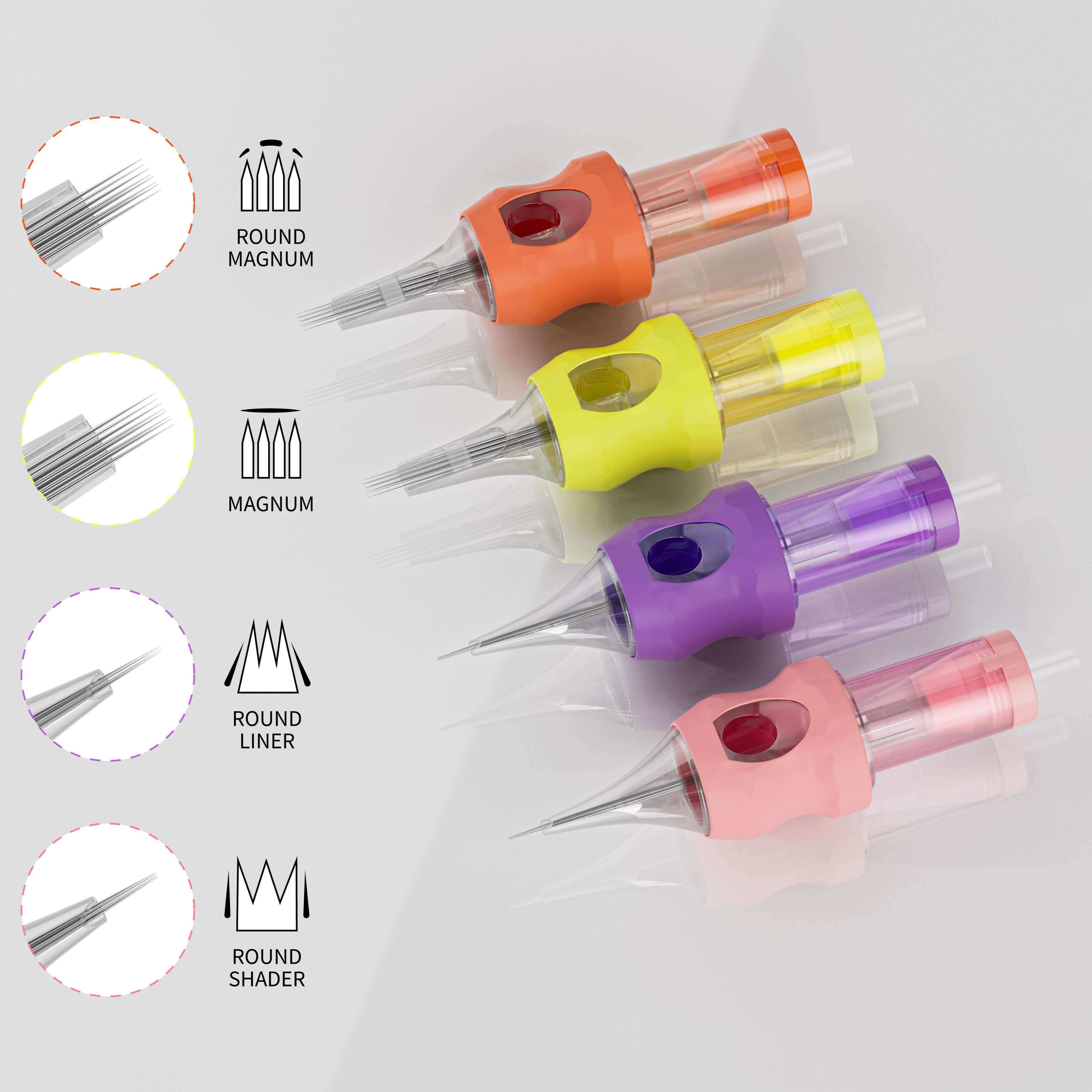 Tattoo Needle Cartridges - 50pcs Round Liner | Neebol PRISM