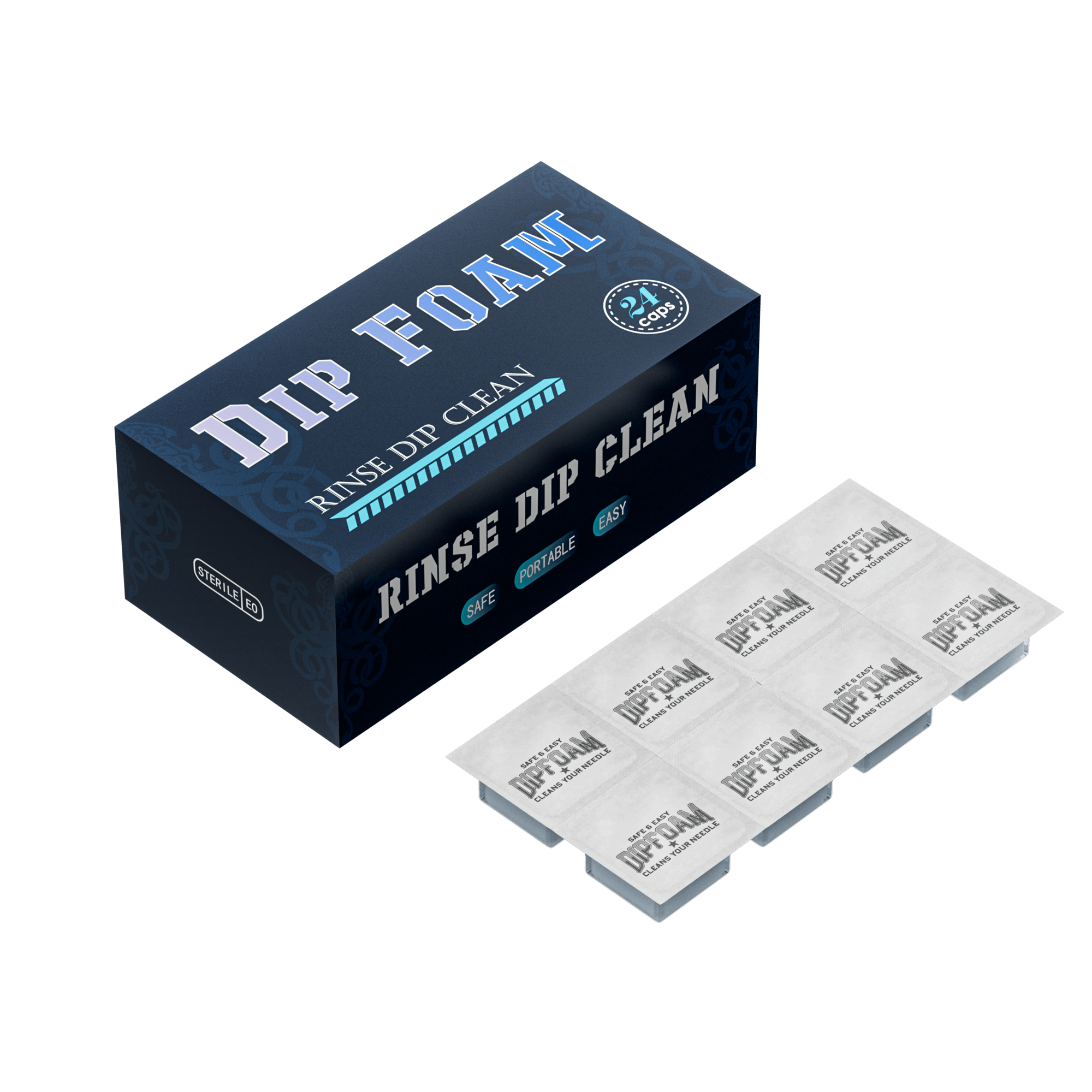 Neebol Tattoo Foam Dip Cup Caps - Cartridge Cleaning