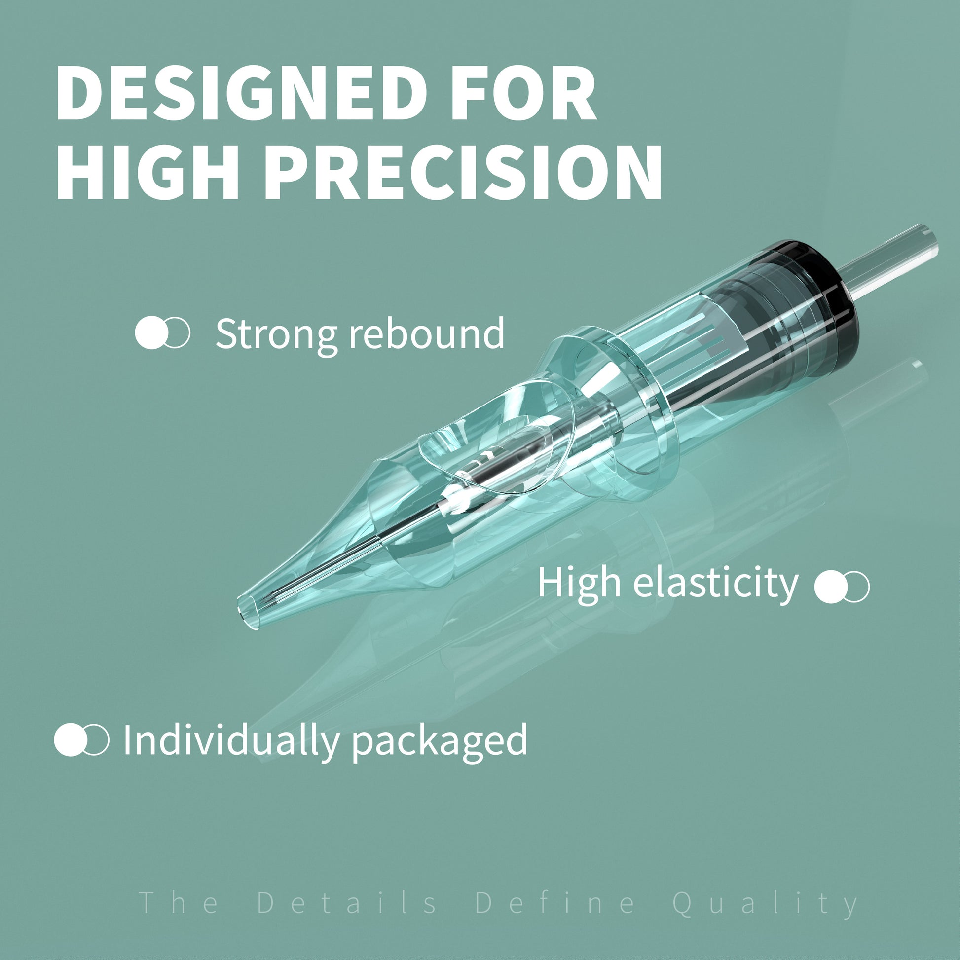 Tattoo Needle Cartridges - 50pc RL RM RS M1 | Neebol EMERALD