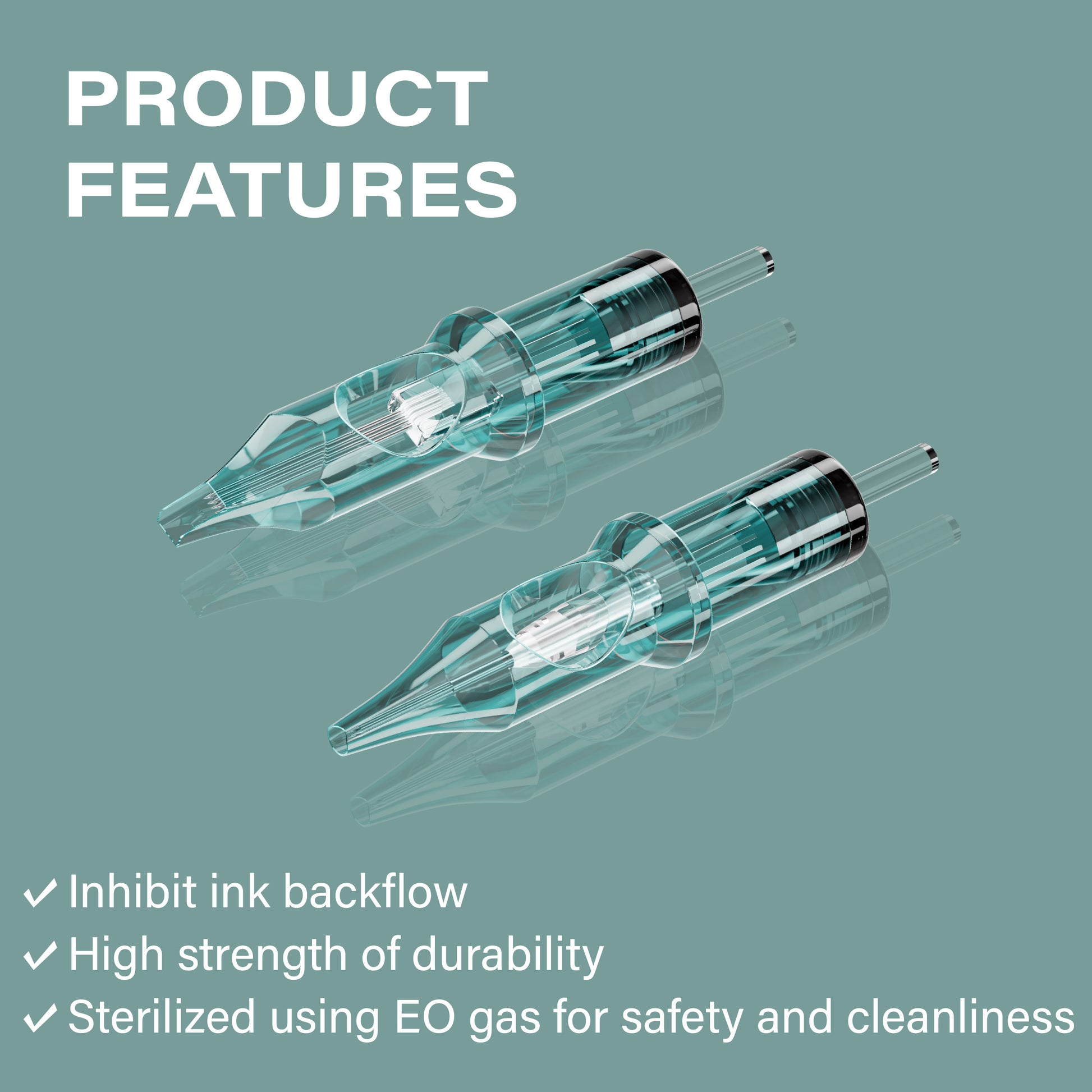 Tattoo Needle Cartridges - 50pc RL RM RS M1 | Neebol EMERALD