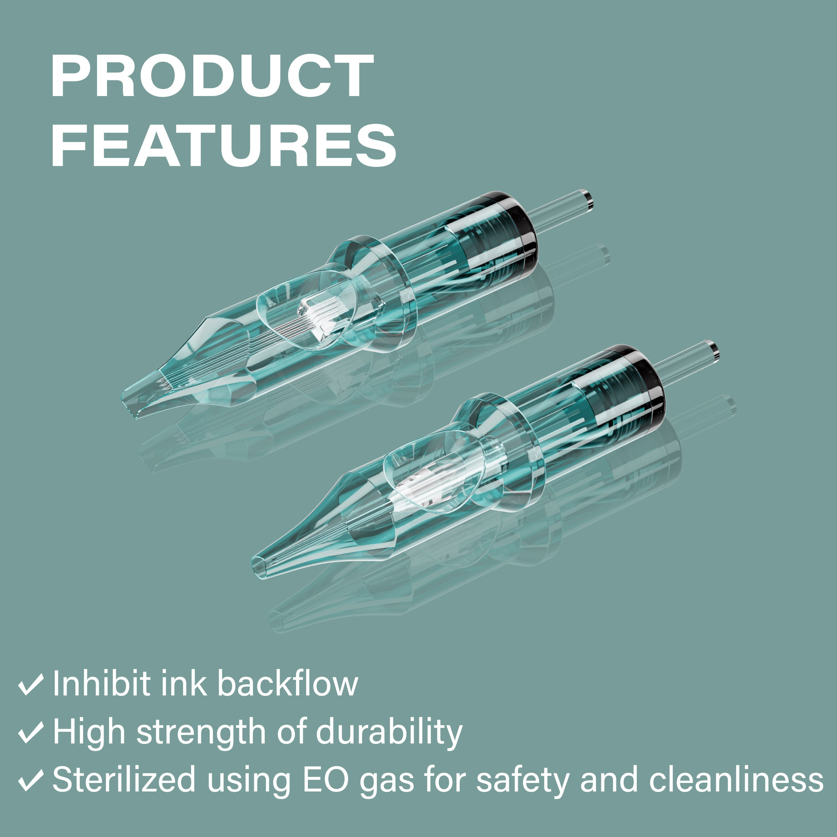 Tattoo Needle Cartridges - 50pc RL RM RS M1 | Neebol EMERALD