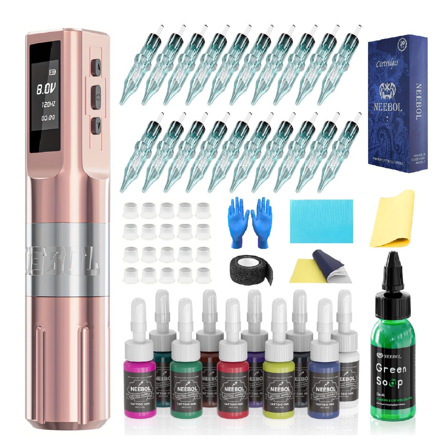 Tattoo Kit - Neebol F1 Rotary Tattoo Gun Starter Kit