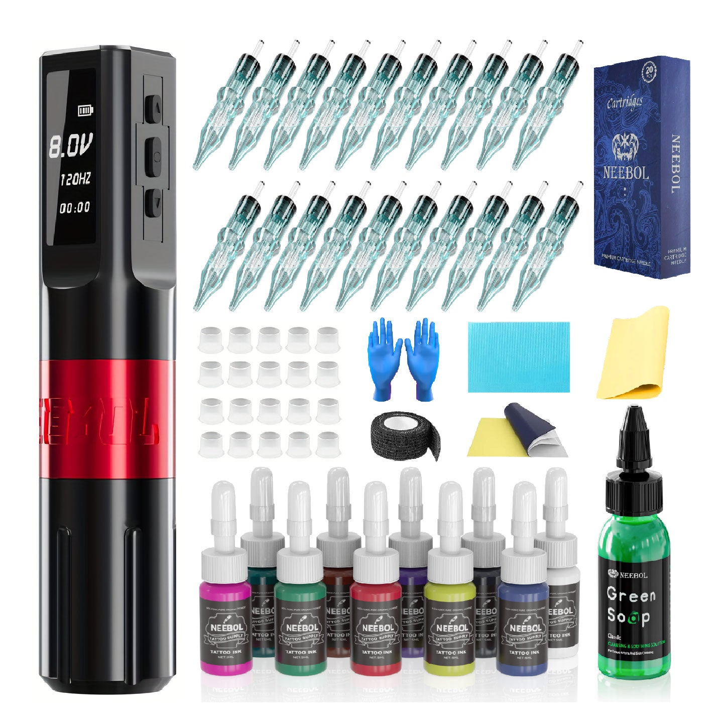 Tattoo Kit - Neebol F1 Rotary Tattoo Gun Starter Kit
