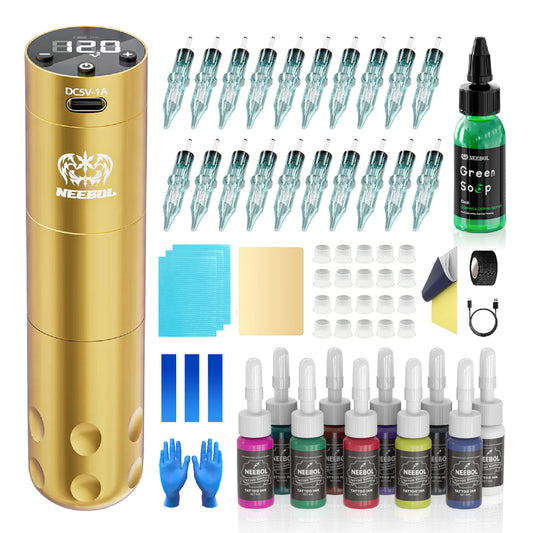Tattoo Kit - Neebol F3 Rotary Tattoo Gun Starter Kit