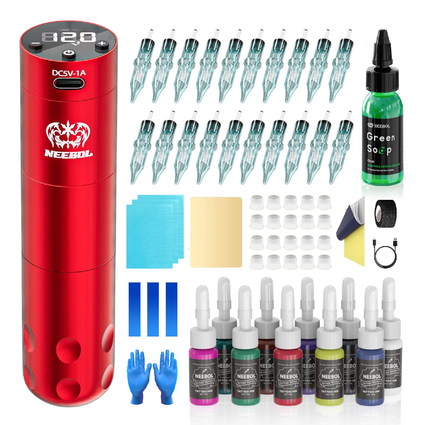 Tattoo Kit - Neebol F3 Rotary Tattoo Gun Starter Kit