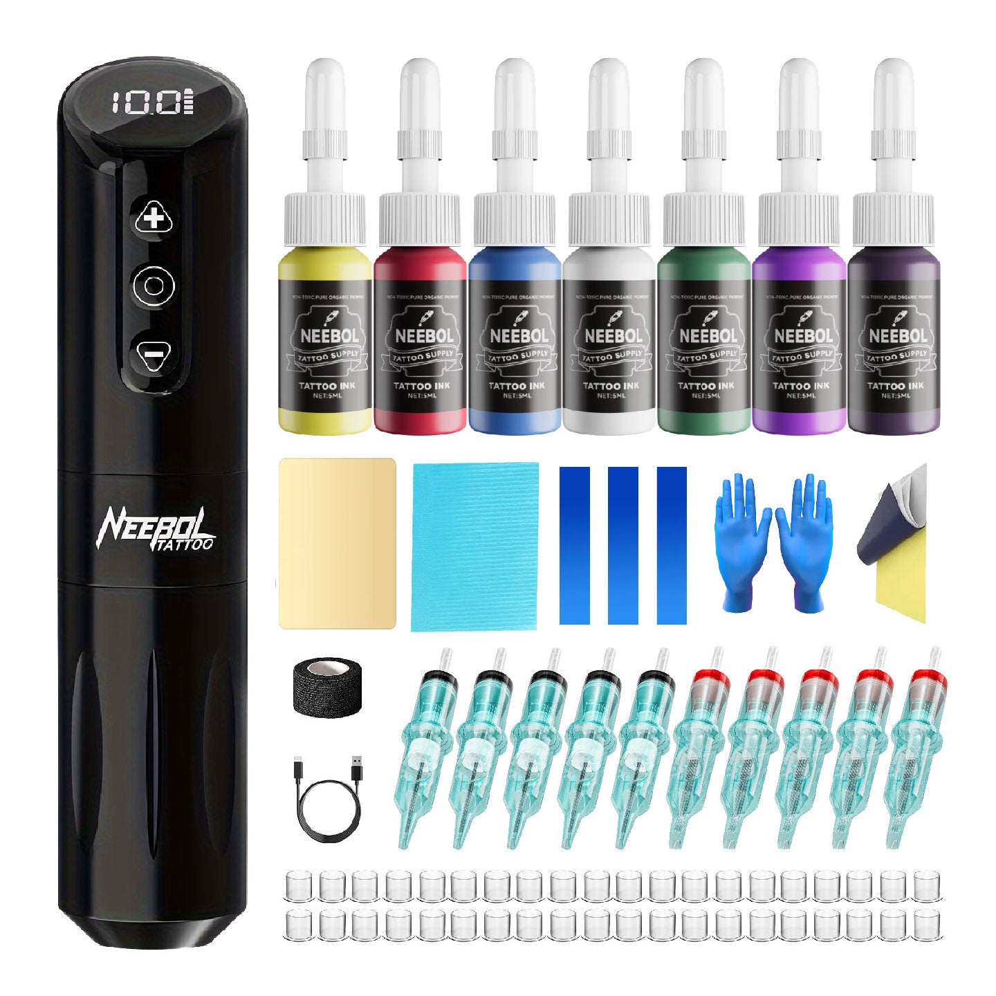Tattoo Kit - Neebol F5 Rotary Tattoo Machine Starter Kit