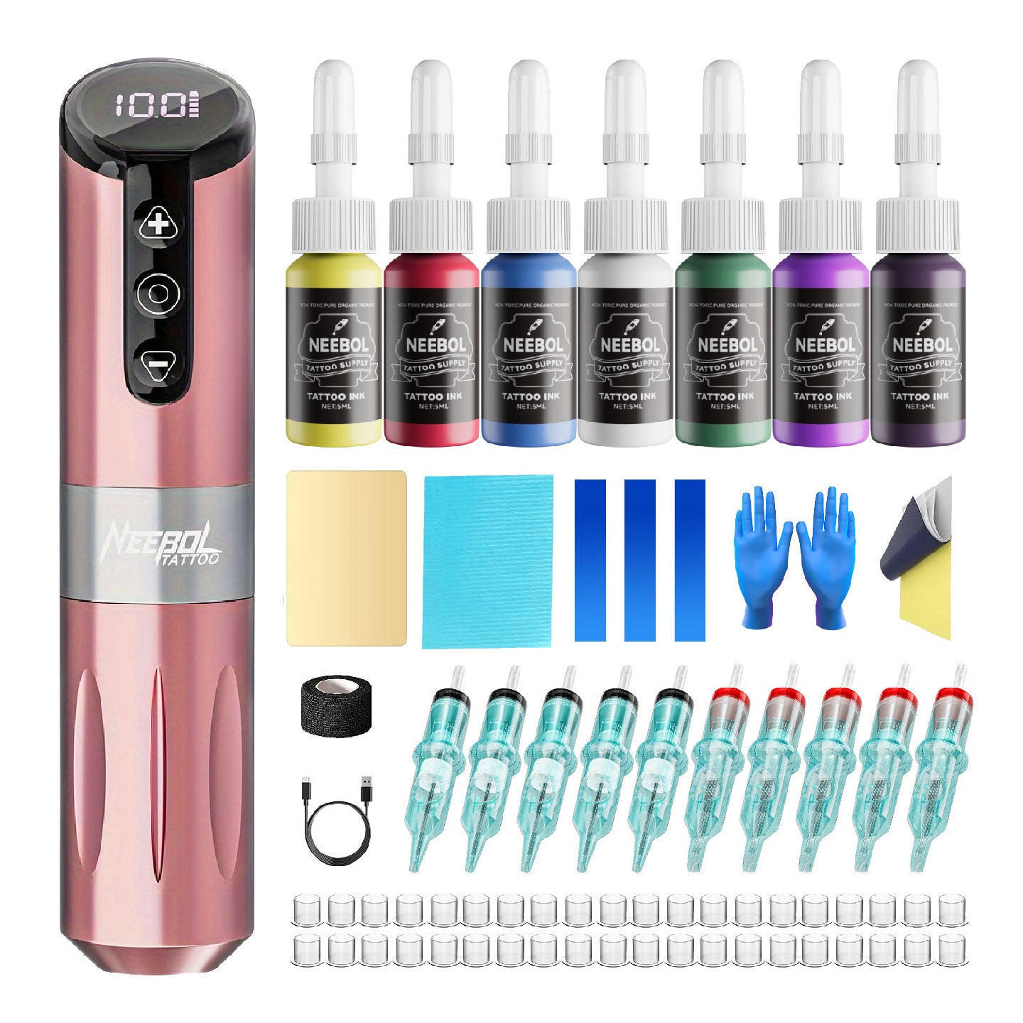 Tattoo Kit - Neebol F5 Rotary Tattoo Machine Starter Kit