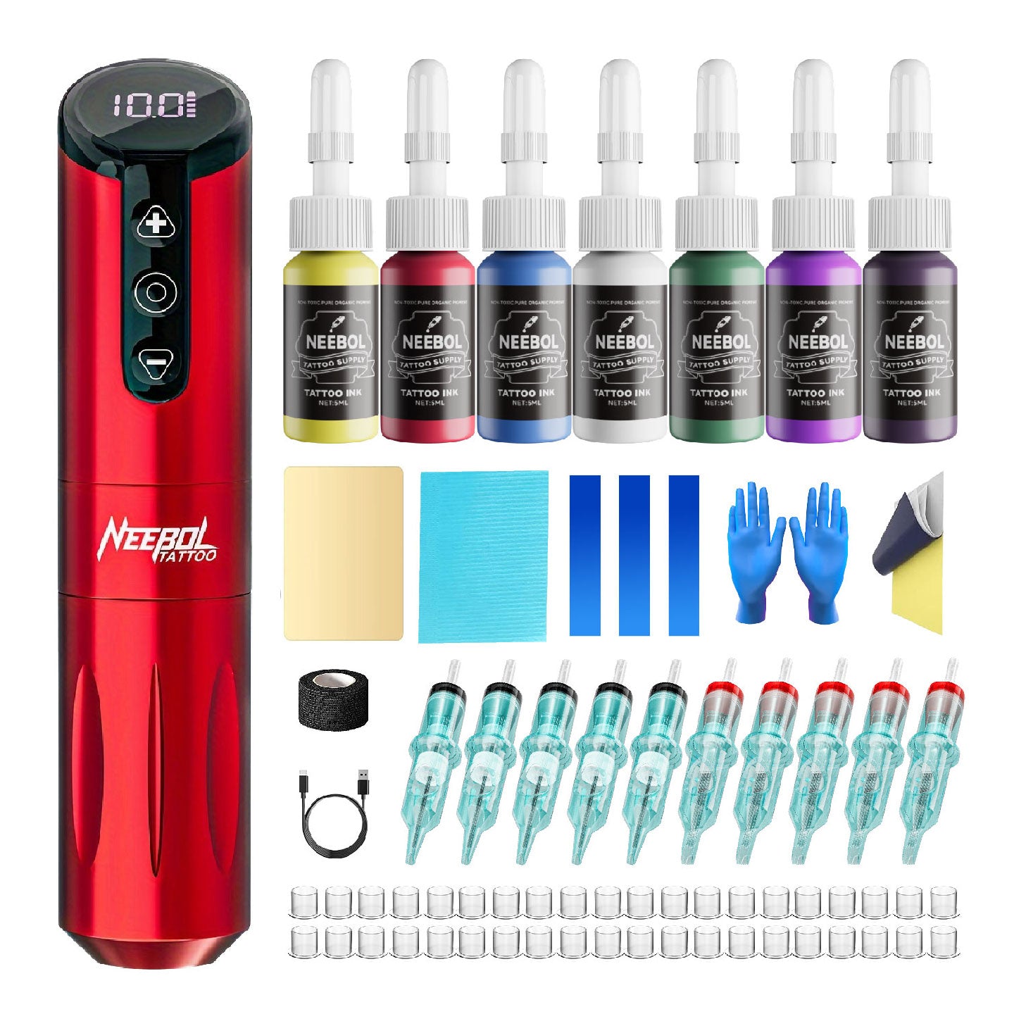 Tattoo Kit - Neebol F5 Rotary Tattoo Machine Starter Kit