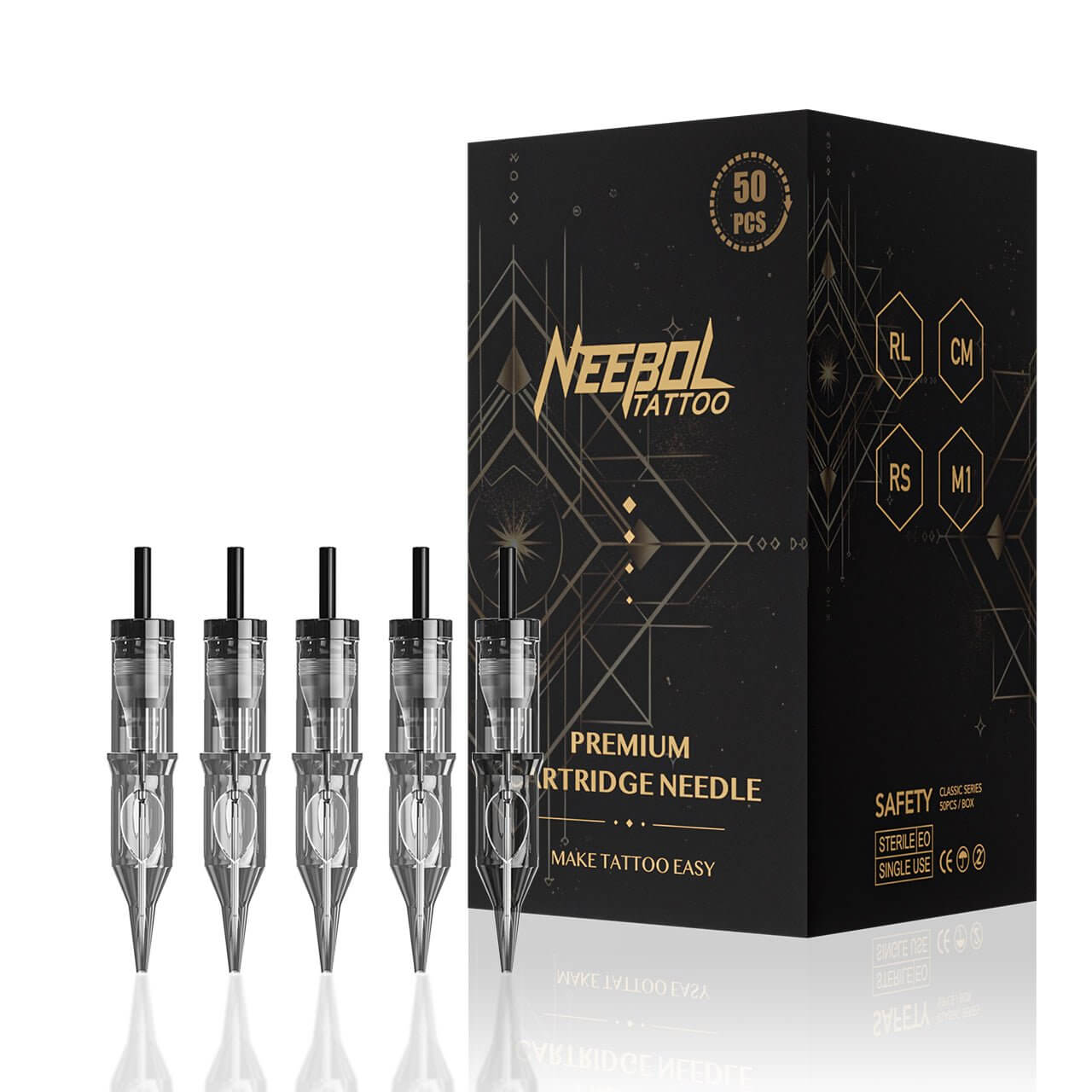 Tattoo Needle Cartridges - 50pcs Round Liner | Neebol GEM