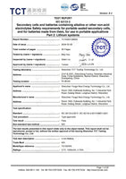 Neebol Tattoo IEC62133-2 Certificate for lithium battery safety compliance