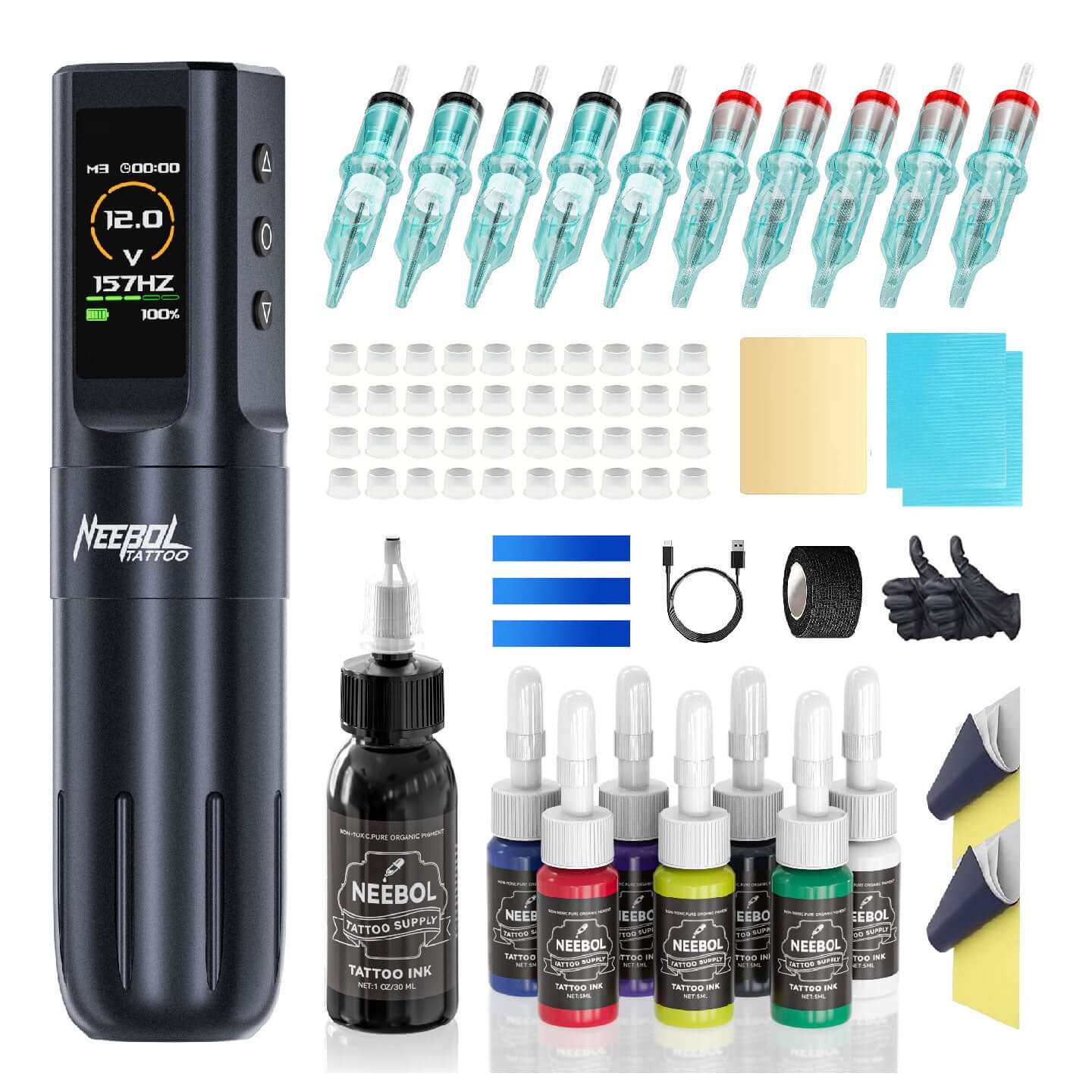 Tattoo Kit - Neebol QT72 Rotary Tattoo Gun Starter Kit
