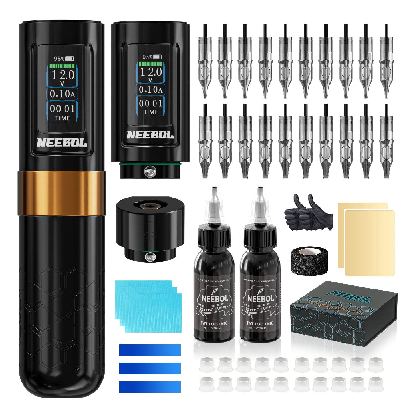 Tattoo Kit - Neebol R1 PRO Wireless Professional Tattoo Gun Kit