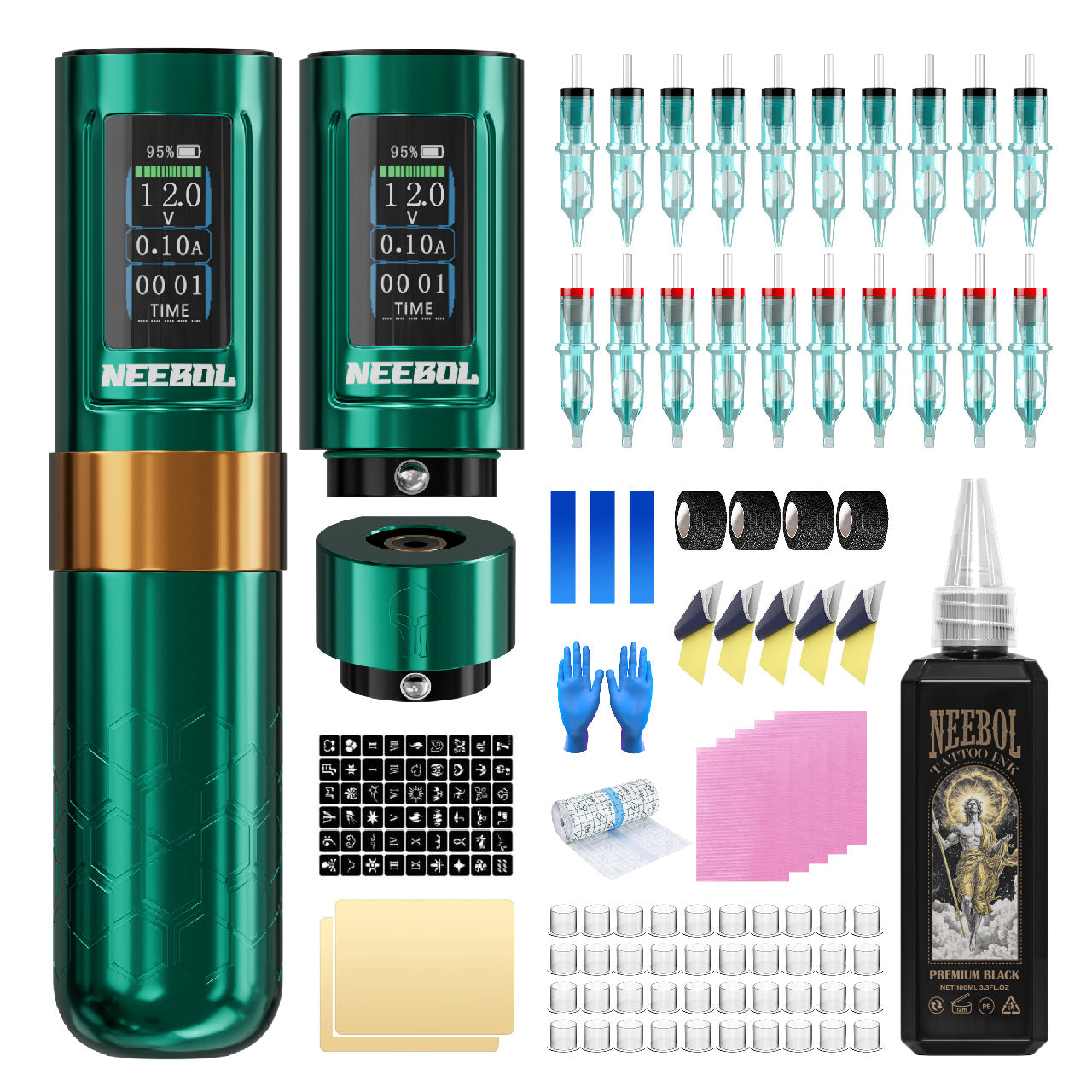 Tattoo Kit - Neebol R1 PRO Wireless Professional Tattoo Gun Kit