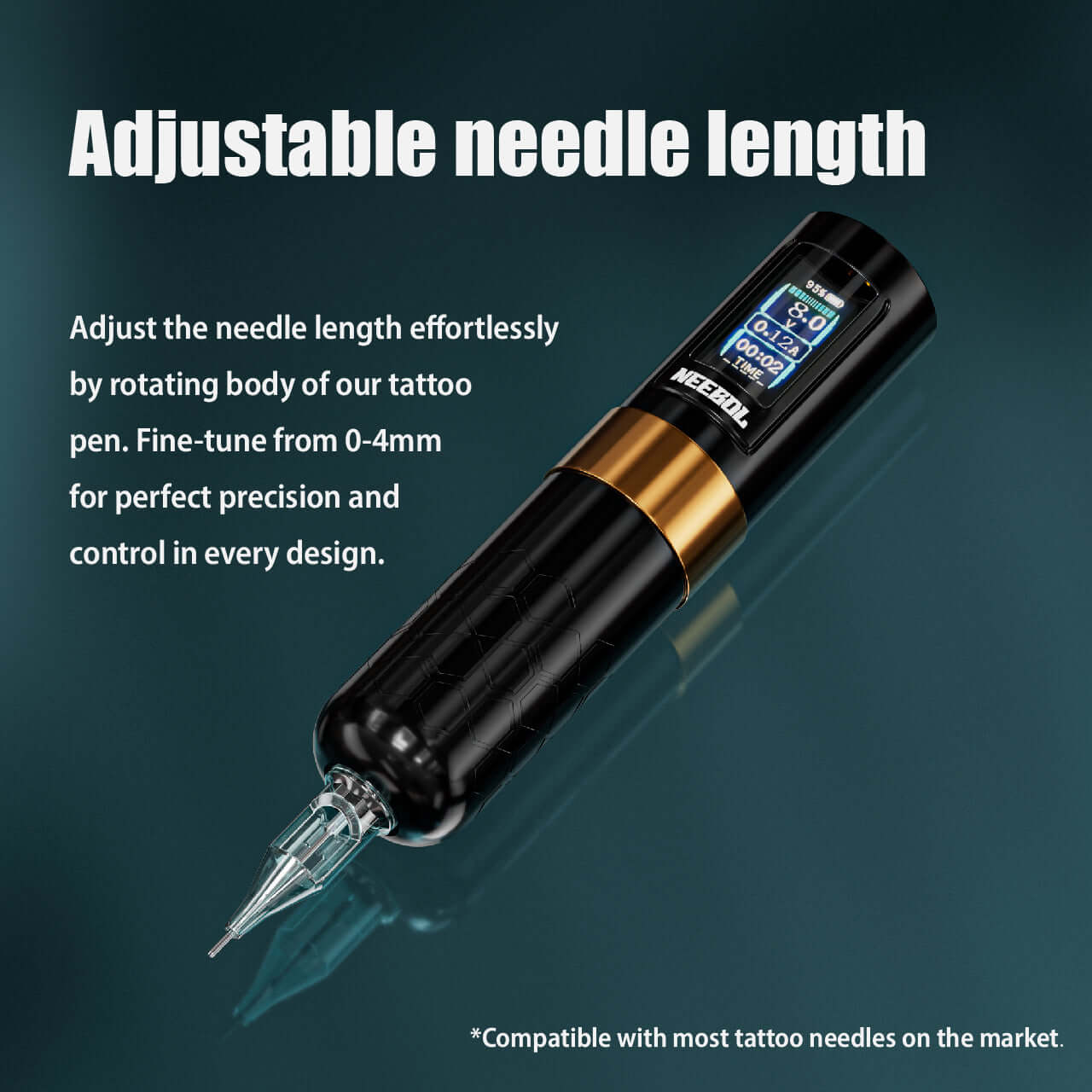 Neebol Tattoo Machine R1 PRO, 4MM Stroke, Dual Batteries