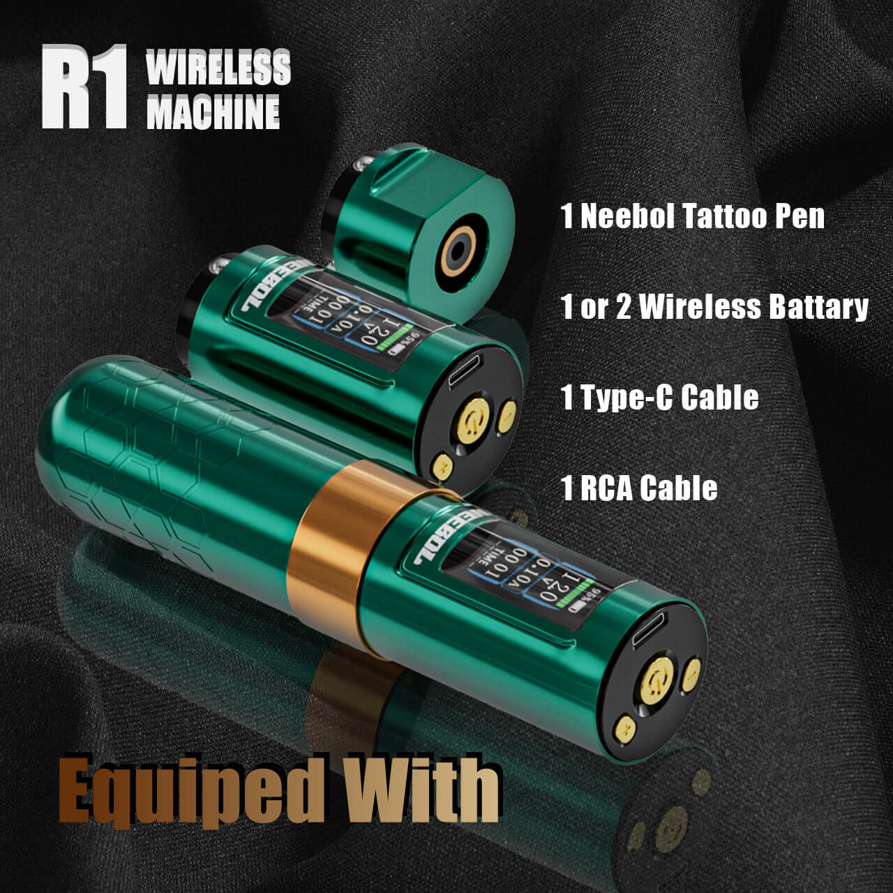 Neebol Tattoo Machine R1 PRO, 4MM Stroke, Dual Batteries