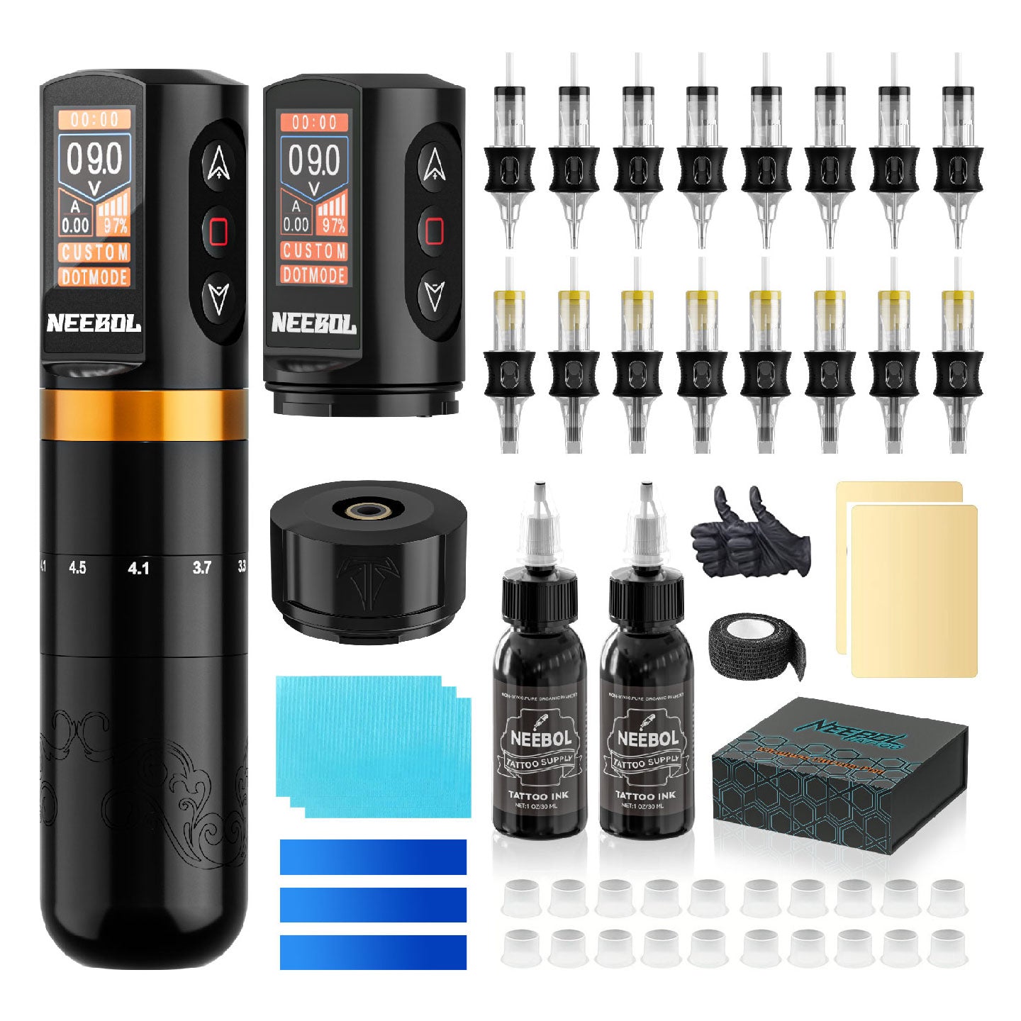 Tattoo Kit - Neebol R2 PRO Wireless Professional Tattoo Gun Kit