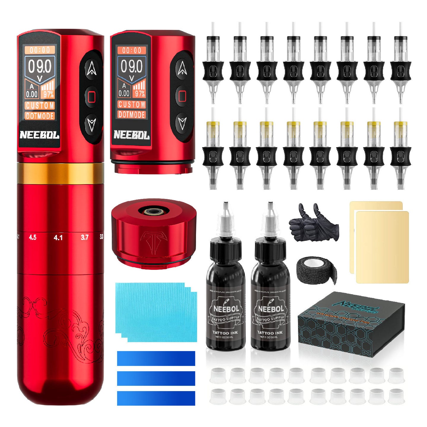 Tattoo Kit - Neebol R2 PRO Wireless Professional Tattoo Gun Kit