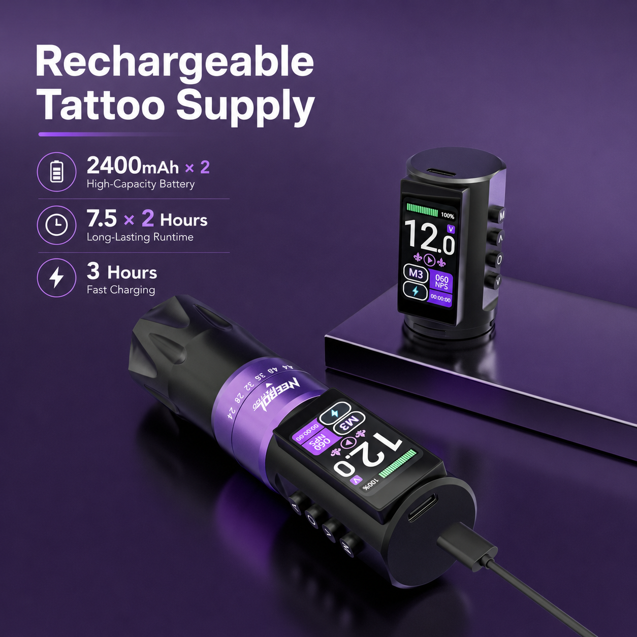 Neebol Tattoo pen for Professional – Rotary Tattoo Gun | R3 PRO