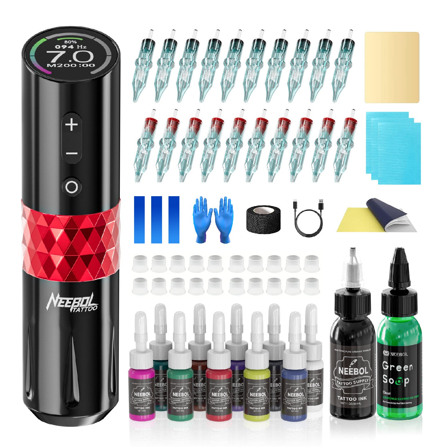 Tattoo Kit - Neebol S3 PRO Professional Rotary Tattoo Machine Kit