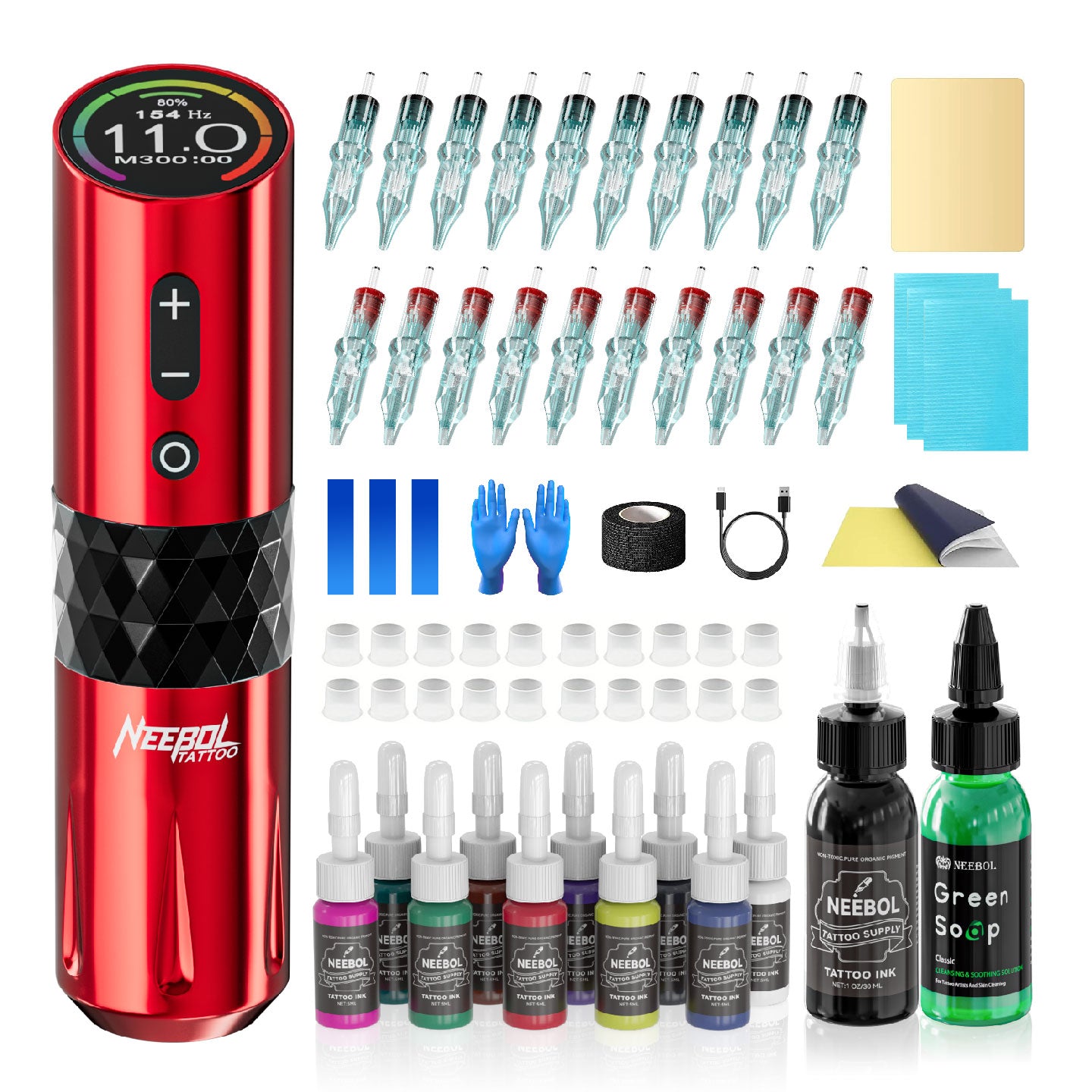 Tattoo Kit - Neebol S3 PRO Professional Rotary Tattoo Machine Kit