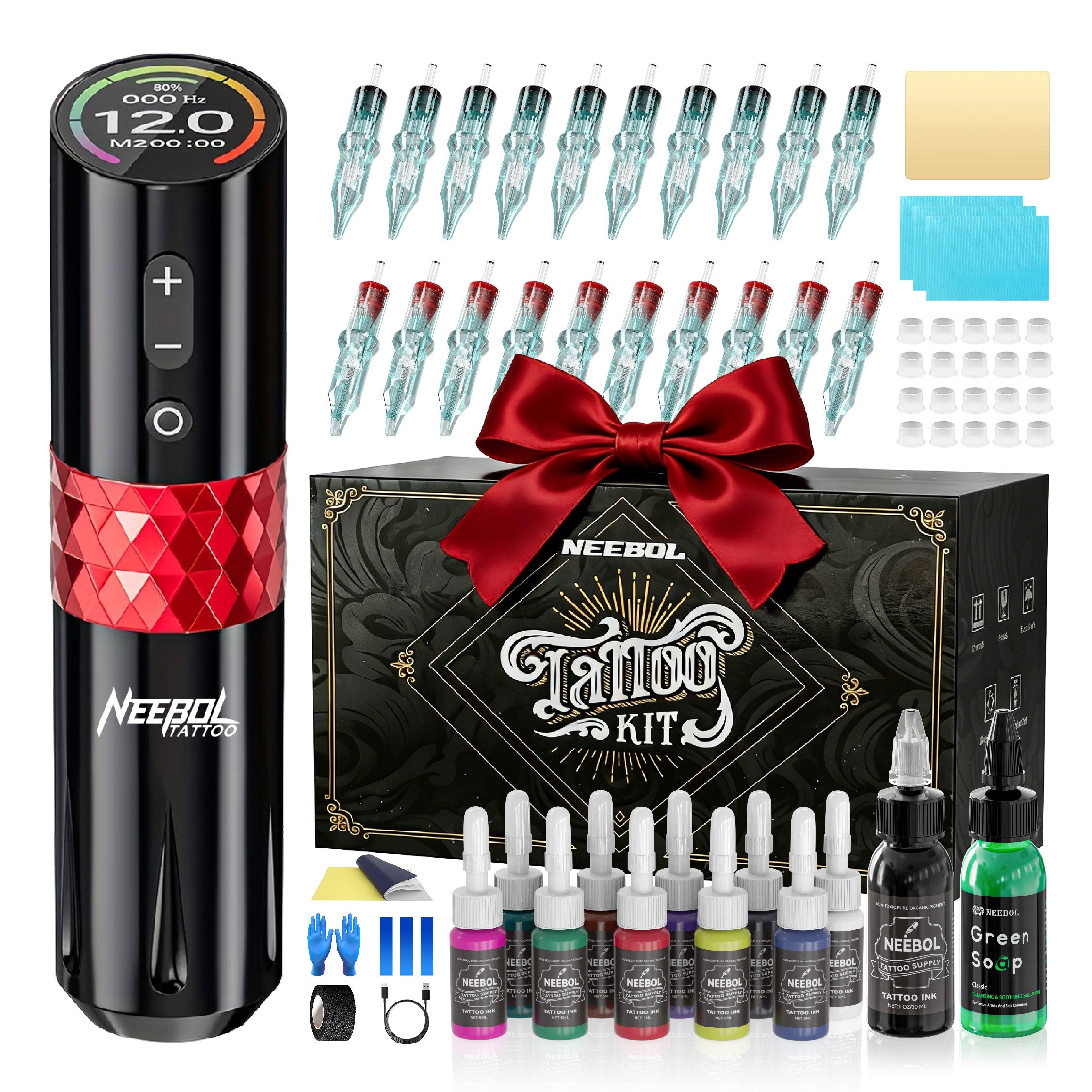 Tattoo Kit - Neebol S3 PRO Professional Rotary Tattoo Gun Kit