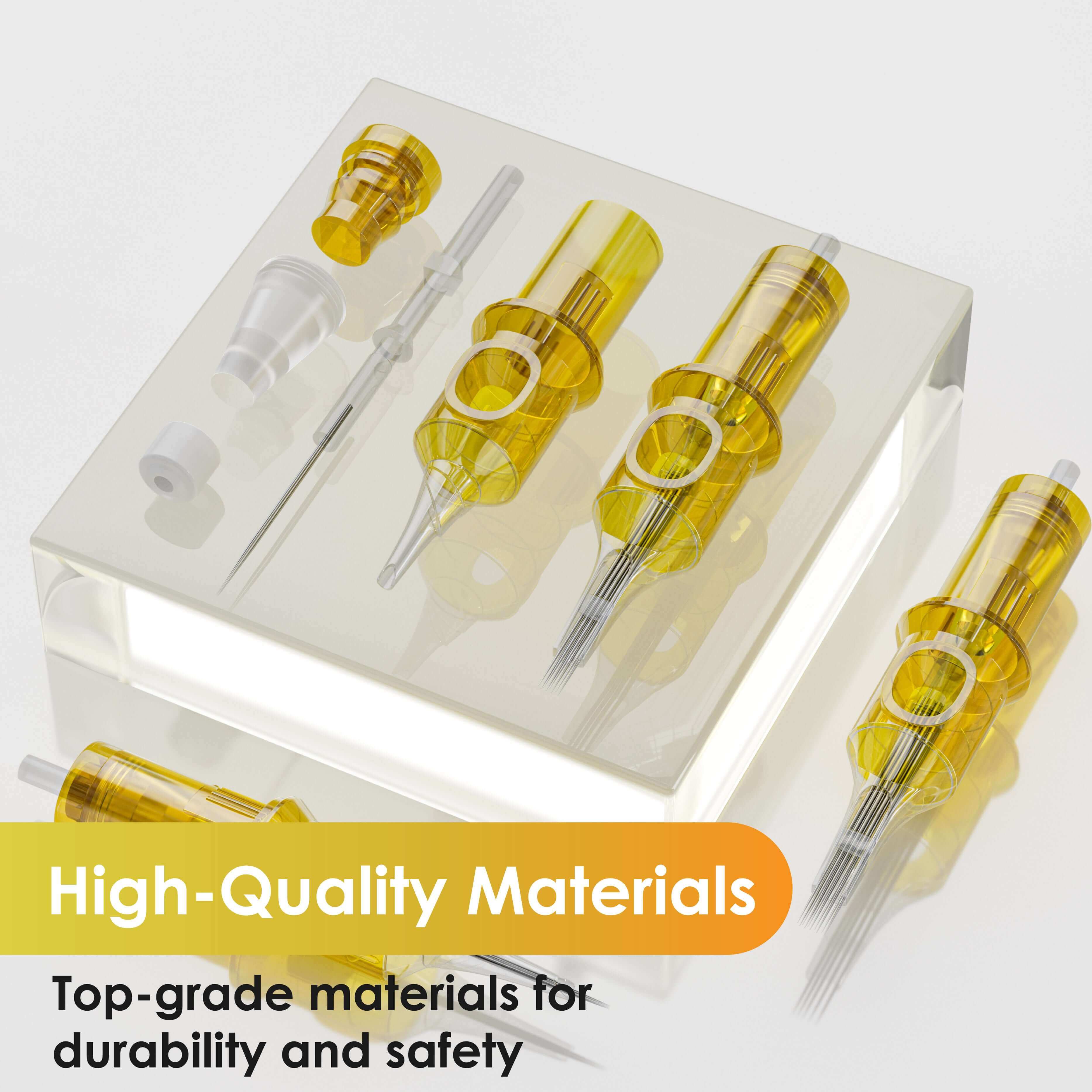 Tattoo Needle Cartridges - 50pc Round Liner | Neebol GOLDEN