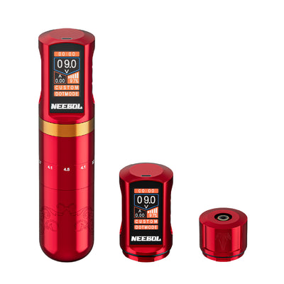 Neebol Kabellose Tattoo-Maschine R2 PRO, 2,5–4,5 mm Hub, zwei Akkus