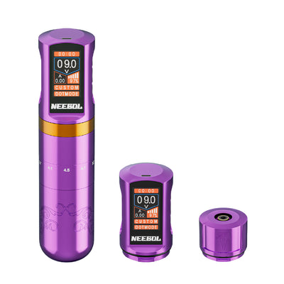 Neebol Kabellose Tattoo-Maschine R2 PRO, 2,5–4,5 mm Hub, zwei Akkus