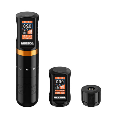 Neebol Kabellose Tattoo-Maschine R2 PRO, 2,5–4,5 mm Hub, zwei Akkus