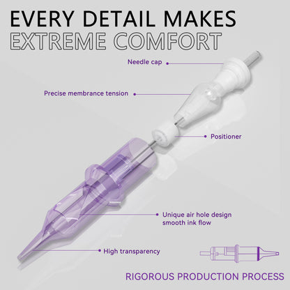 Tattoo Needle Cartridges - 20pc Round Liner | Neebol RHOMB