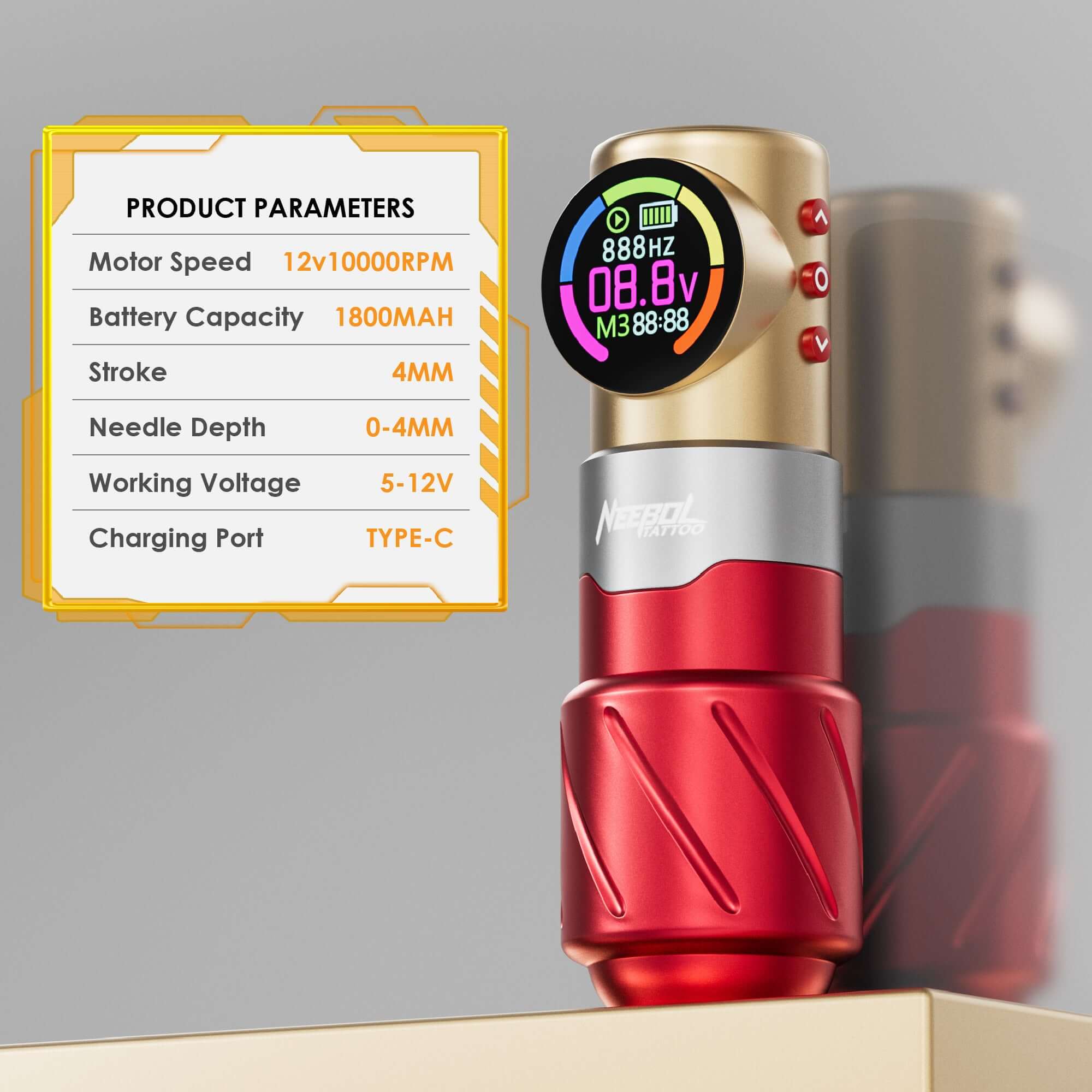 Neebol Rotary Tattoo Pen 4MM Storke | S4 PRO