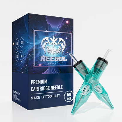 Agujas de cartucho de tinta de tatuaje de 50 piezas, revestimiento redondo estándar de aguja de tatuaje de tamaño mixto desechable