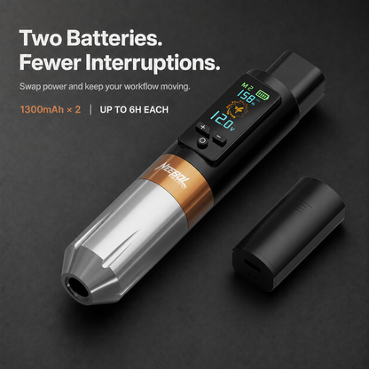 Tattoo Kit - Neebol ET71 Wireless Tattoo Machine Kit with Dual Batteries