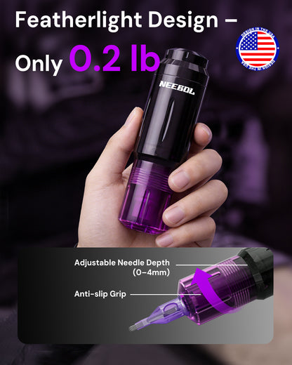 Tattoo Kit - Neebol Wireless Tattoo Gun Kit for Beginner A10 & 67M, Dual Batteries