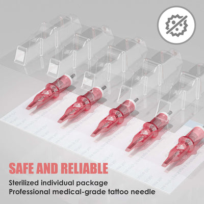 Tattoo Needle Cartridges - 50pcs RL RM RS M1 | Neebol FIRE
