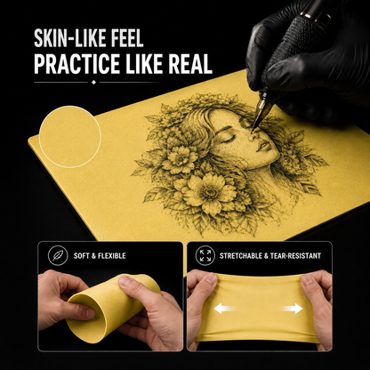 Tattoo Practice Kit – Neebol 20/35pcs Tattoo Kit with Practice Skin, Transfer Paper, Tattoo Pen Covers, Tattoo Table Cover Pad