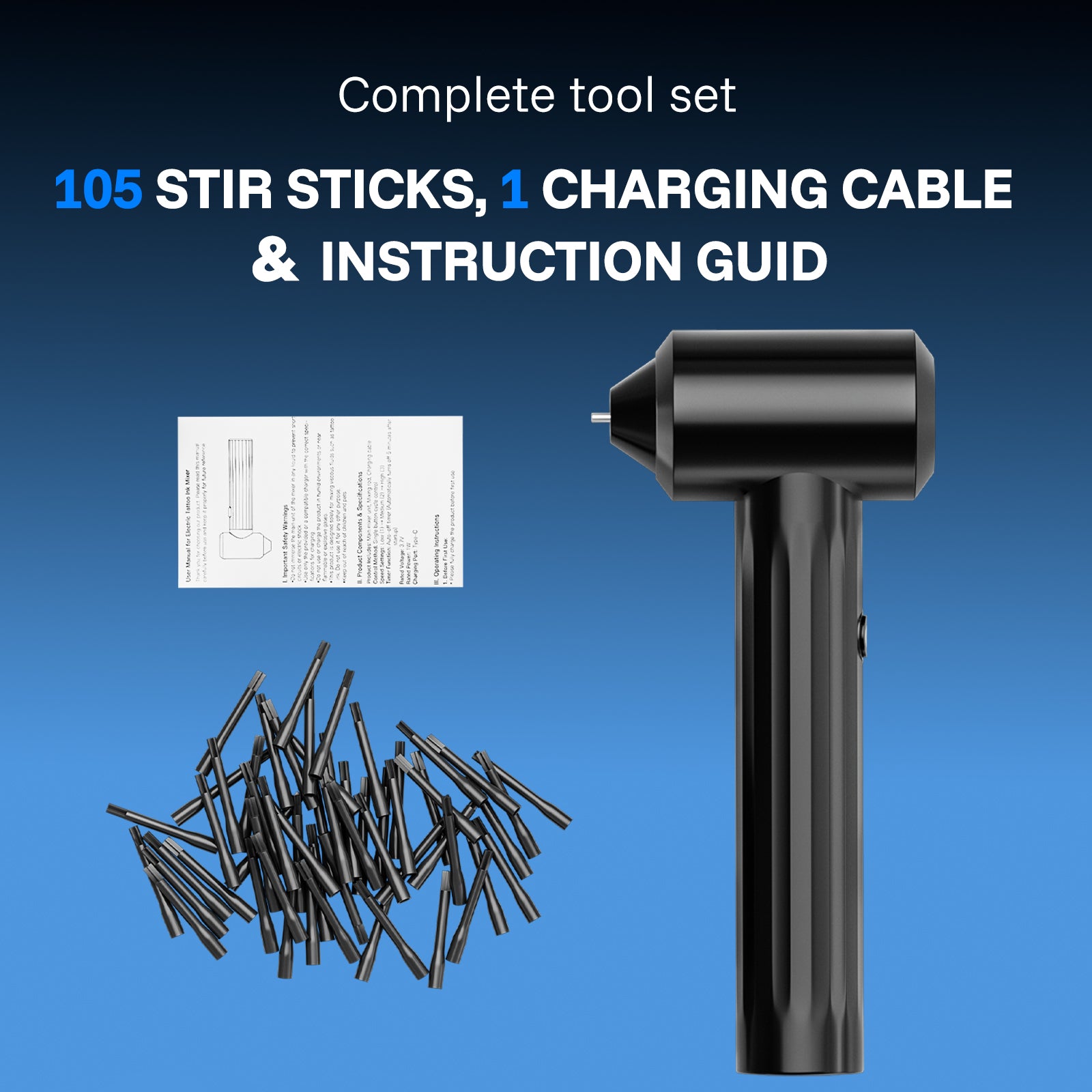 Electric Tattoo Ink Mixer Machine with 105 Mixing Sticks - Neebol