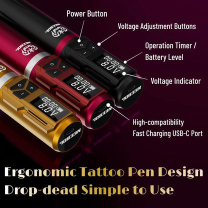 Neebol F4 Wireless Tattoo Pen Machine - 3.5MM Stroke