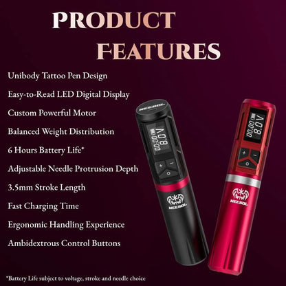 Neebol F4 Wireless Tattoo Pen Machine - 3.5MM Stroke